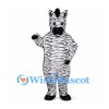 Zebra Mascot Costume with Fine Black and White Stripes