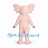 Elephant Mascot Costume in Pale Pink with Long Eyelashes