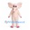Elephant Mascot Costume in Pale Pink with Long Eyelashes