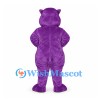 Hippo Mascot Costume in Purple with Large Rounded Muzzle