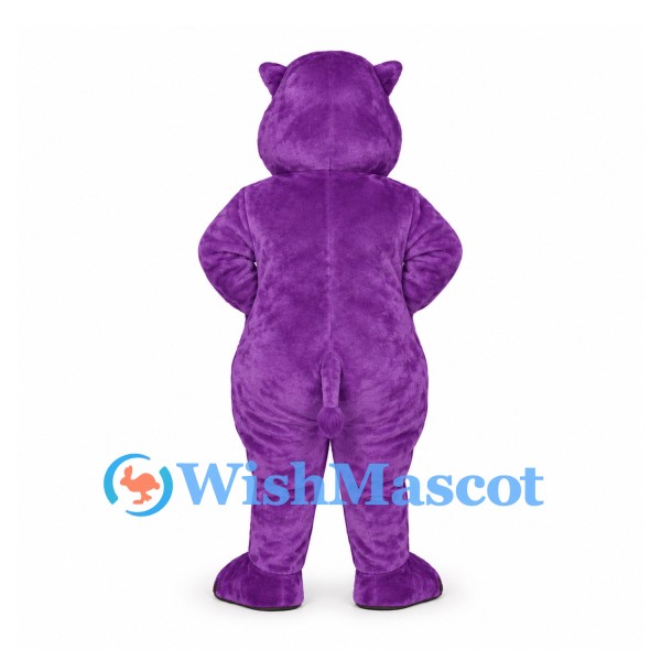 Hippo Mascot Costume in Purple with Large Rounded Muzzle
