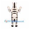 Zebra Mascot Costume with Broad Black Stripes and Cream Body