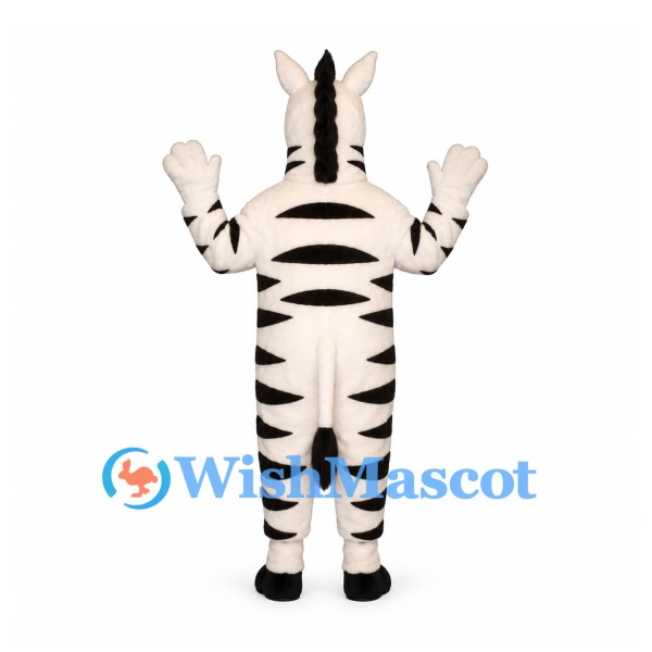 Zebra Mascot Costume with Broad Black Stripes and Cream Body