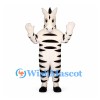 Zebra Mascot Costume with Broad Black Stripes and Cream Body