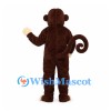 Monkey Mascot Costume in Brown with Cream Belly and Curled Tail