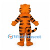 Tiger Mascot Costume in Orange with Cream Belly and Long Tail