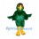 Parrot Mascot Costume in Dark Green with Yellow Beak and Feet