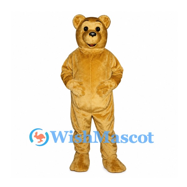 Bear Mascot Costume in Golden Brown with Rounded Ears