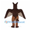 Griffin Mascot Costume in Brown with Large Wings and Orange Beak