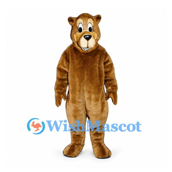 Bear Mascot Costume in Brown with Pale Muzzle and Round Ears