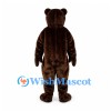 Bear Mascot Costume in Dark Brown with Open Mouth