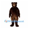 Bear Mascot Costume in Dark Brown with Open Mouth