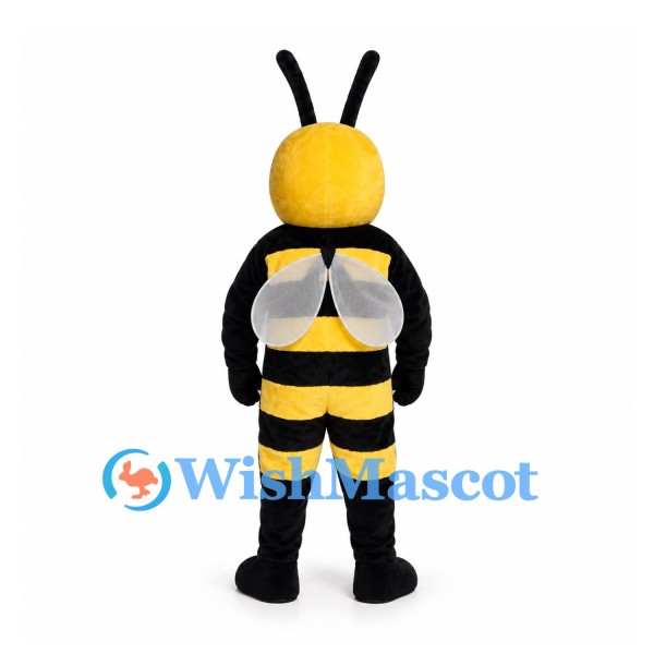 Bee Mascot Costume with Yellow Head and White Pointed Wings