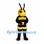 Bee Mascot Costume with Yellow Head and White Pointed Wings