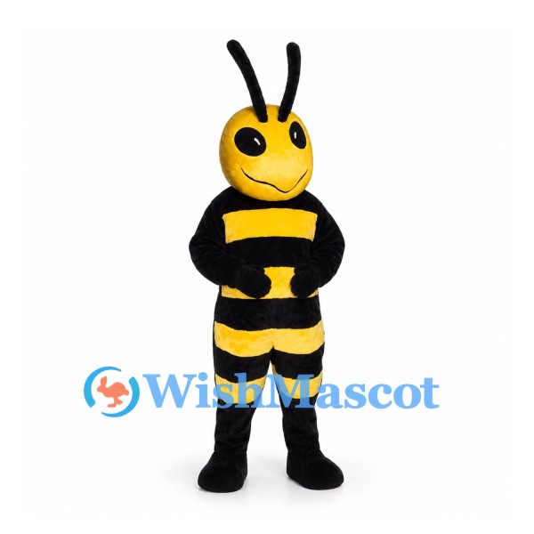 Bee Mascot Costume with Yellow Head and White Pointed Wings