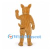 Dog Mascot Costume in Tan with Pointed Ears and Curved Tail