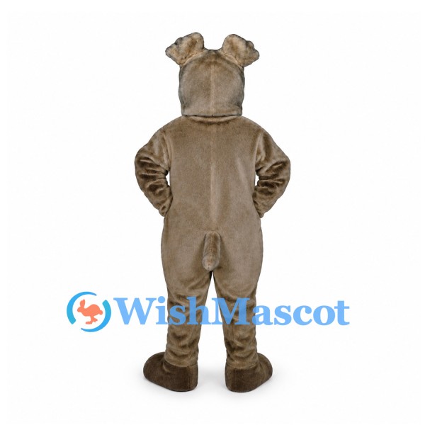 Bulldog Mascot Costume in Gray with Folded Ears