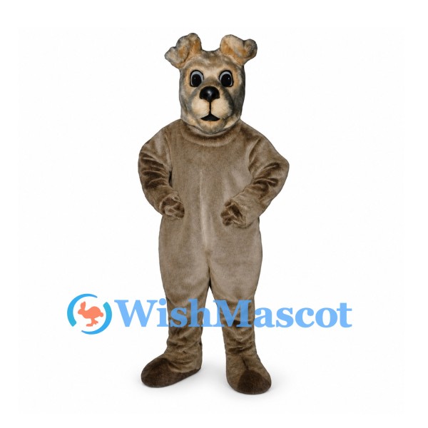 Bulldog Mascot Costume in Gray with Folded Ears