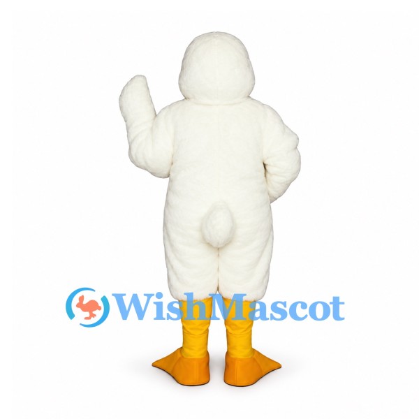 Duck Mascot Costume in White with Yellow Bill and Feet