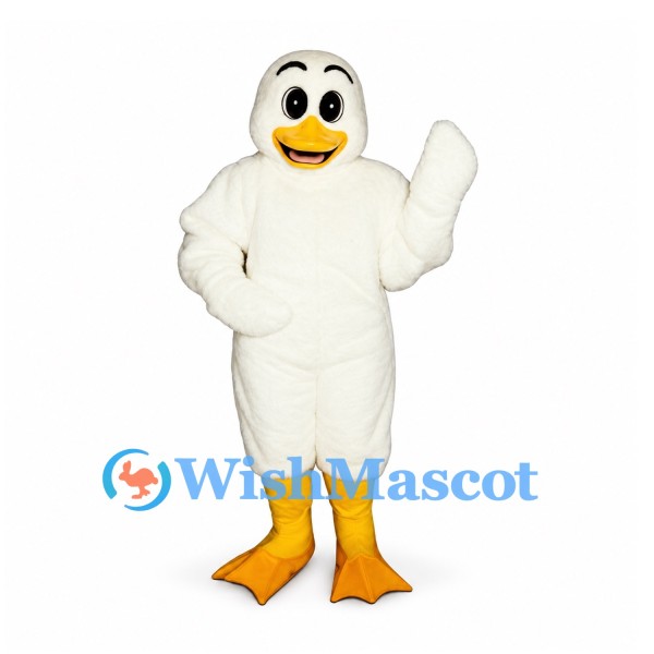 Duck Mascot Costume in White with Yellow Bill and Feet
