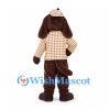 Dog Mascot Costume with Checkered Jacket and Matching Cap