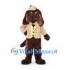 Dog Mascot Costume with Checkered Jacket and Matching Cap