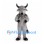 Bull Mascot Costume in Gray with Black Curved Horns
