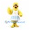 Duck Mascot Costume in Yellow with Blue Check Apron Dress