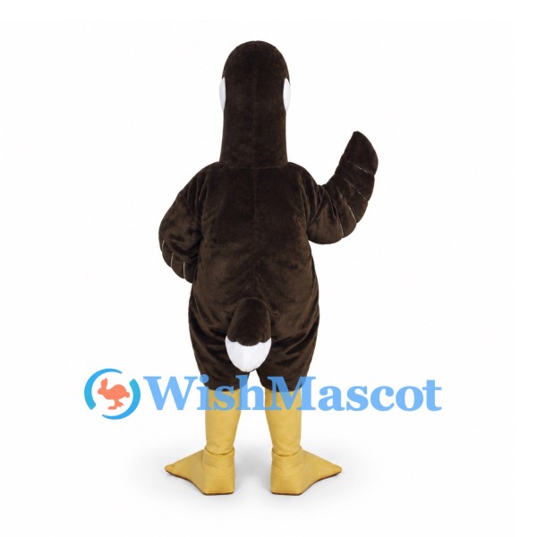 Eagle Mascot Costume in Dark Brown with Yellow Beak and Feet