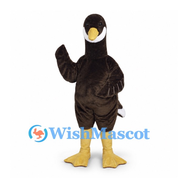 Eagle Mascot Costume in Dark Brown with Yellow Beak and Feet