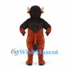Bull Mascot Costume in Black and Rust with Horned Head