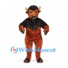 Bull Mascot Costume in Black and Rust with Horned Head