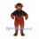 Bull Mascot Costume in Black and Rust with Horned Head