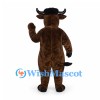Bull Mascot Costume in Dark Brown with Black Horns