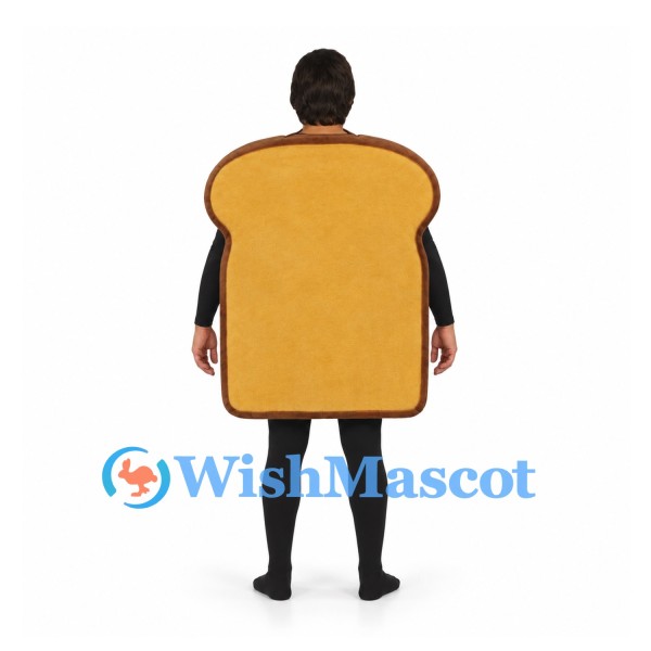 Toast Mascot Costume with Butter Pat and Open Face Design