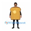 Toast Mascot Costume with Butter Pat and Open Face Design