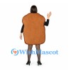 Toast Mascot Costume with Fried Egg and Open Face Design