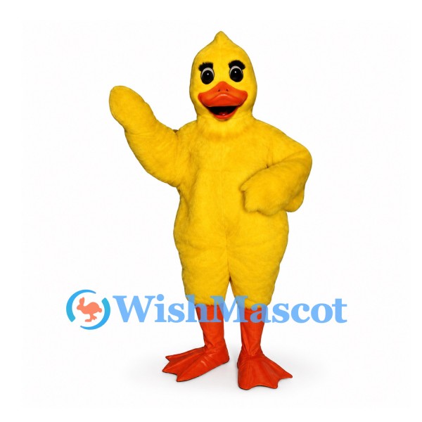 Duck Mascot Costume in Yellow with Orange Legs