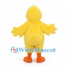 Duck Mascot Costume in Yellow with Rounded Body and Wing Arms