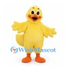 Duck Mascot Costume in Yellow with Rounded Body and Wing Arms