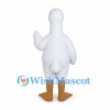 Goose Mascot Costume in White with Long Neck and Tan Feet