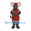 Mouse Mascot Costume in Gray with Red Apron Dress and Hat