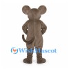 Mouse Mascot Costume in Gray Brown with Pink Ears and Long Tail