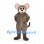Mouse Mascot Costume in Gray Brown with Pink Ears and Long Tail