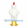 Rooster Mascot Costume in White with Tall Red Comb