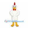 Rooster Mascot Costume in White with Tall Red Comb