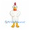 Rooster Mascot Costume in White with Tall Red Comb