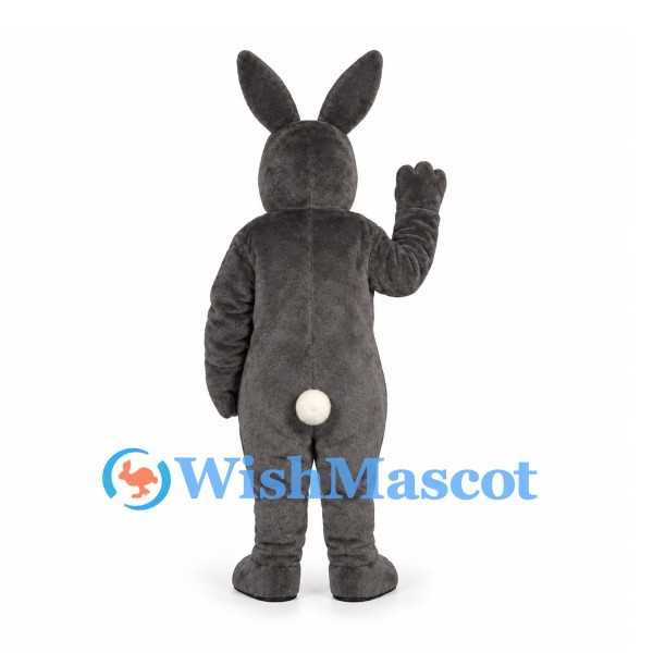 Rabbit Mascot Costume in Dark Gray with White Face