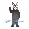 Rabbit Mascot Costume in Dark Gray with White Face