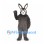 Rabbit Mascot Costume in Dark Gray with White Face